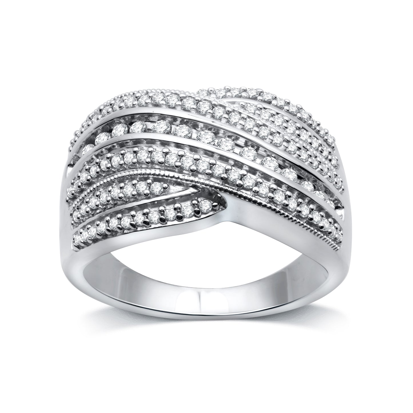 1/2 Cttw Diamond and .925 Sterling Silver Statement Ring