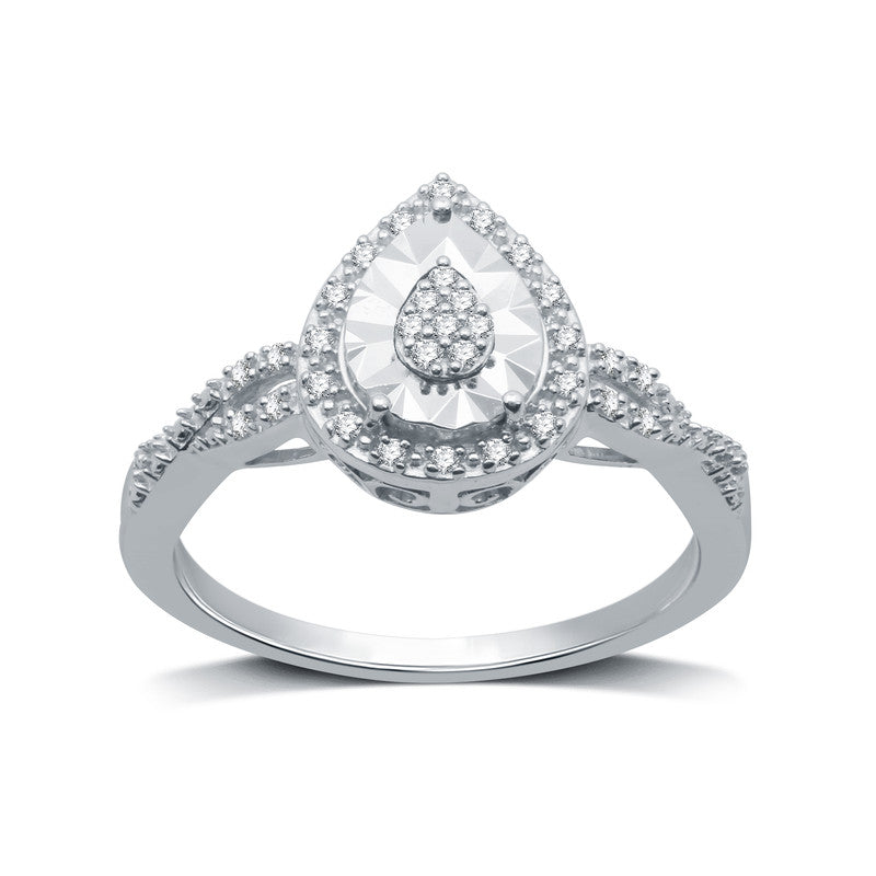1/10 Cttw Diamond and Silver Fashion Ring - Size 7