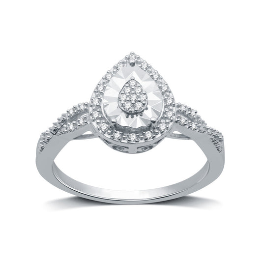 1/10 Cttw Diamond and Silver Fashion Ring - Size 7