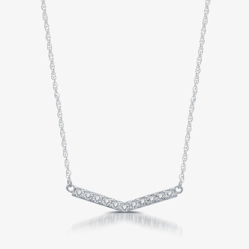 1/10 Cttw Diamond 18" Diamond "V" Necklace