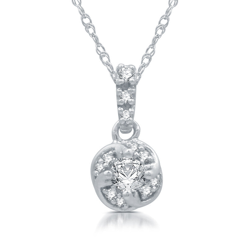 1/10 Cttw Diamond Pendant in Sterling Silver