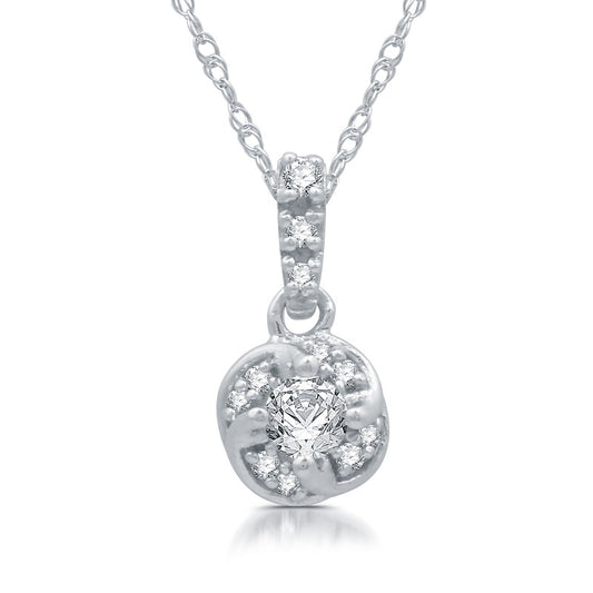 1/10 Cttw Diamond Pendant in Sterling Silver