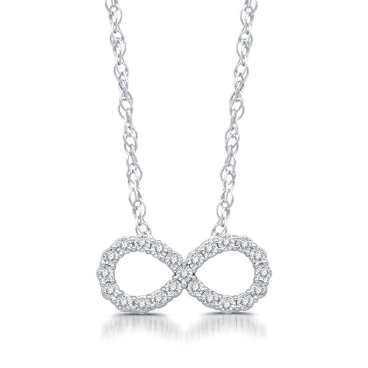 1/10 Cttw Diamond Infinity Pendant in Silver