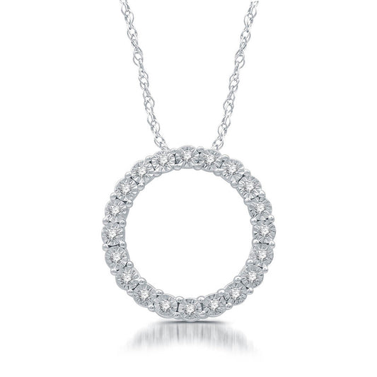 1/10 Cttw Diamond Circle Miracle Plate Pendant