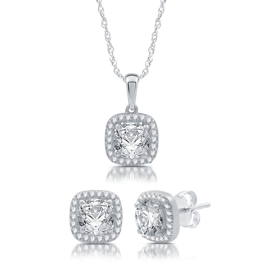 3.5 Cttw Lab-Grown Diamond and Lab-Created White Sapphire Jewelry Set